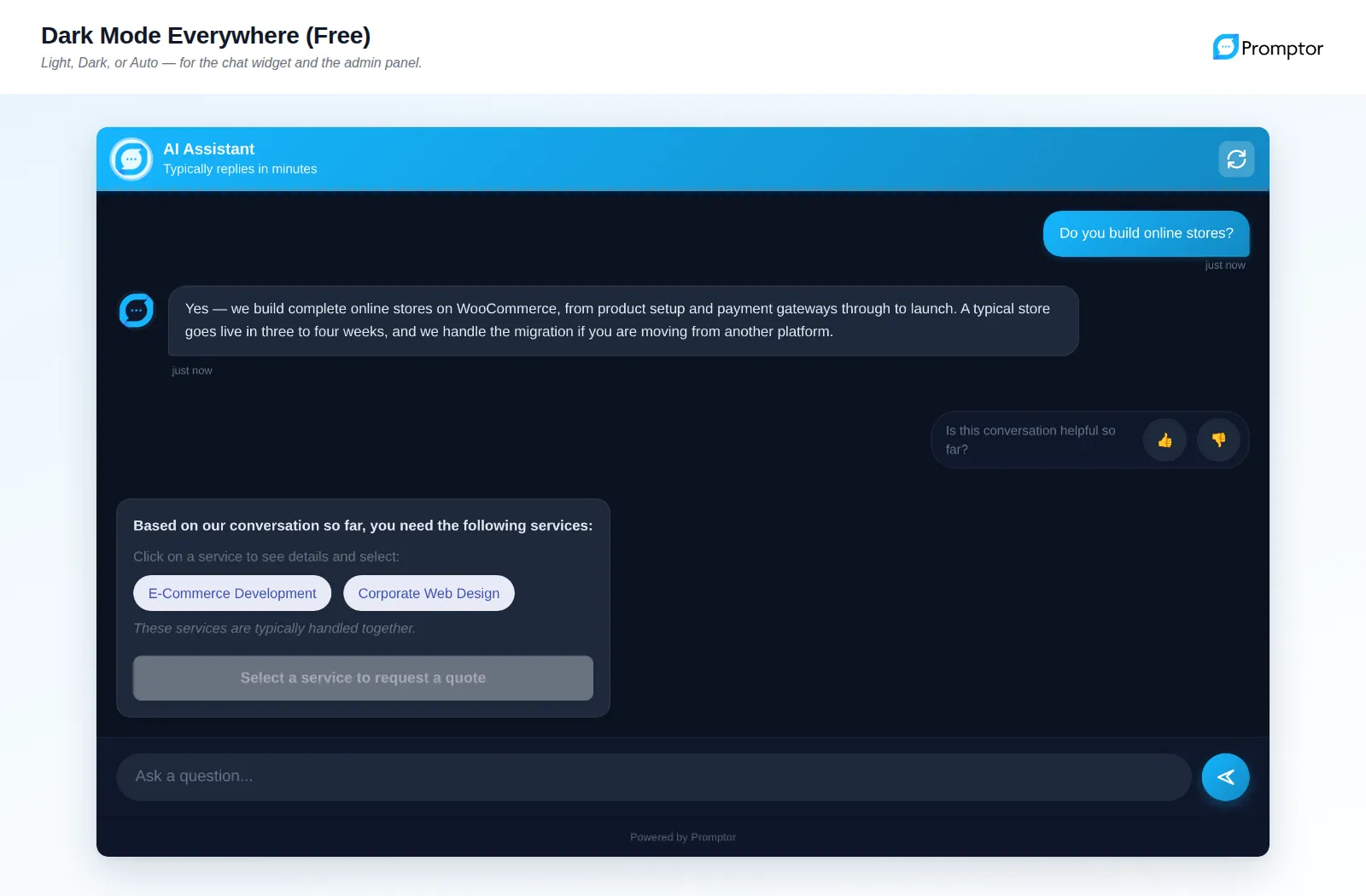 Settings inside the WordPress admin